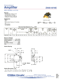 Datasheet ZX60-4016E-S manufacturer Mini-Circuits