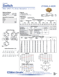 Datasheet ZYSWA-2-50DR manufacturer Mini-Circuits