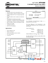 Datasheet MT9160BS manufacturer Mitel