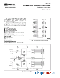 Datasheet VP215ACGMP1S manufacturer Mitel