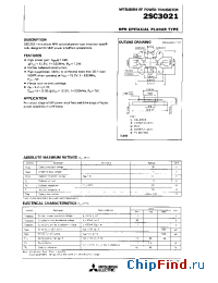 Datasheet 2SC3021 manufacturer Mitsubishi