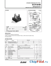 Datasheet BCR16HM manufacturer Mitsubishi