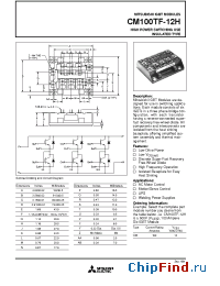 Datasheet CM100TF-12H manufacturer Mitsubishi