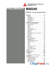 Datasheet M30240F2-XXXFP manufacturer Mitsubishi