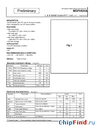Datasheet MGF0920A manufacturer Mitsubishi