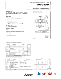 Datasheet MGF2430A manufacturer Mitsubishi