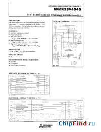 Datasheet MGFK33V4045 manufacturer Mitsubishi