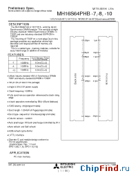 Datasheet MH16S64PHB-10 manufacturer Mitsubishi