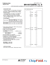 Datasheet MH16V725BWJ manufacturer Mitsubishi