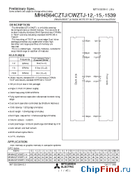 Datasheet MH4S64CZTJ-12 manufacturer Mitsubishi