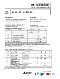 Datasheet ML1016R manufacturer Mitsubishi