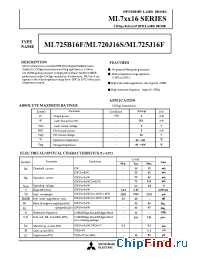 Datasheet ML725J16F manufacturer Mitsubishi