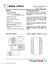 Datasheet V62C1162048LL-100B manufacturer Mosel