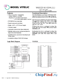 Datasheet V62C2161024 manufacturer Mosel