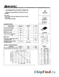 Datasheet 2SA1216 manufacturer Mospec