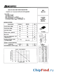 Datasheet 2SD1313 manufacturer Mospec