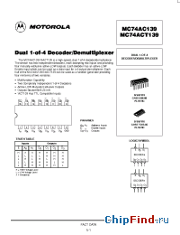 Datasheet 74ACT139 manufacturer Motorola