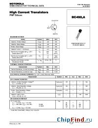 Datasheet BC490 manufacturer Motorola