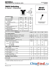 Datasheet BS107A manufacturer Motorola