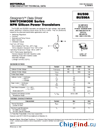 Datasheet BUS98A manufacturer Motorola