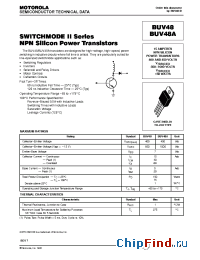 Datasheet BUV48 manufacturer Motorola