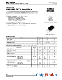 Datasheet CA922 manufacturer Motorola