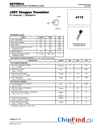 Datasheet J112 manufacturer Motorola