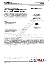 Datasheet MC100ES8111FAR2 manufacturer Motorola