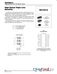 Datasheet MC10216FN manufacturer Motorola