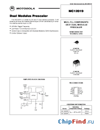 Datasheet MC12019P manufacturer Motorola