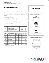Datasheet MC12074P manufacturer Motorola