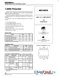 Datasheet MC12075P manufacturer Motorola