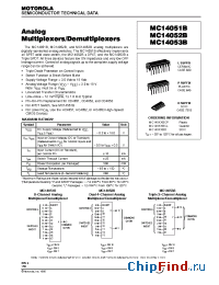 Datasheet MC14051BCL manufacturer Motorola