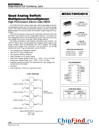 Datasheet MC54HC4016J manufacturer Motorola