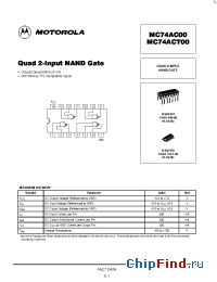 Datasheet MC74AC00N manufacturer Motorola