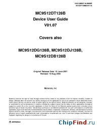 Datasheet MC9S12DG128BCFU manufacturer Motorola