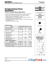 Datasheet MJD45H11-1 manufacturer Motorola