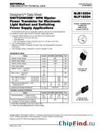 Datasheet MJF18204 manufacturer Motorola