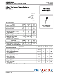 Datasheet PBF259 manufacturer Motorola
