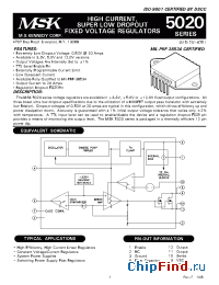 Datasheet MSK5020-3.3E manufacturer M.S. Kennedy
