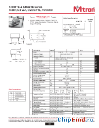 Datasheet K1602TE manufacturer MtronPTI