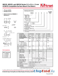 Datasheet M2032 manufacturer MtronPTI