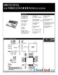 Datasheet MW310 manufacturer Micronetics Wireless