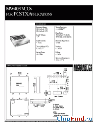 Datasheet MW403 manufacturer Micronetics Wireless