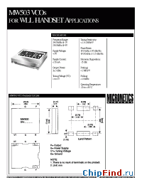 Datasheet MW503 manufacturer Micronetics Wireless