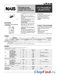 Datasheet AQS210PSX manufacturer Nais