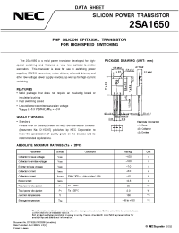 Datasheet 2SA1650 manufacturer NEC