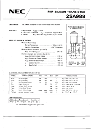 Datasheet 2SA988 manufacturer NEC