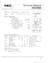 Datasheet 2SA990 manufacturer NEC