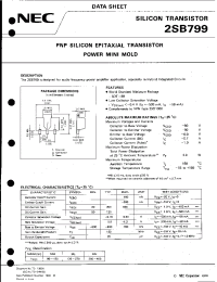 Datasheet 2SB799 manufacturer NEC